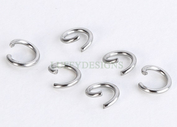 50pc 4mm 26-Gauge Stainless Steel Jump Rings - Bead Box Bargains