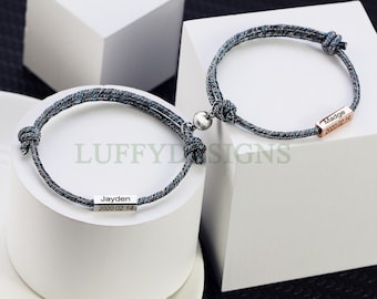 Personalized Couples Bracelet, Custom Name Bracelet, Boyfriend Girlfriend Bracelet, Anniversary Bracelet, Chrismas Gift For Him/Her