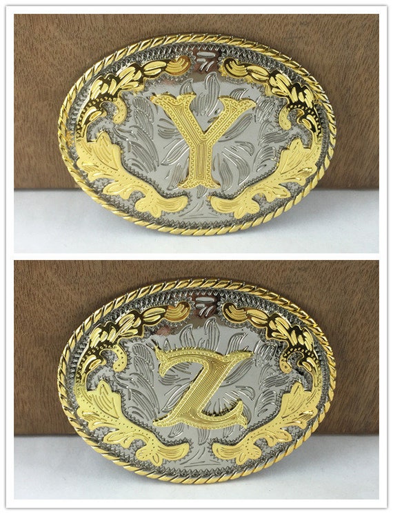  Vintage Fashion Western Belt Buckle A to Z Initial Letter  Cowboy Belt Buckles for Men : Clothing, Shoes & Jewelry
