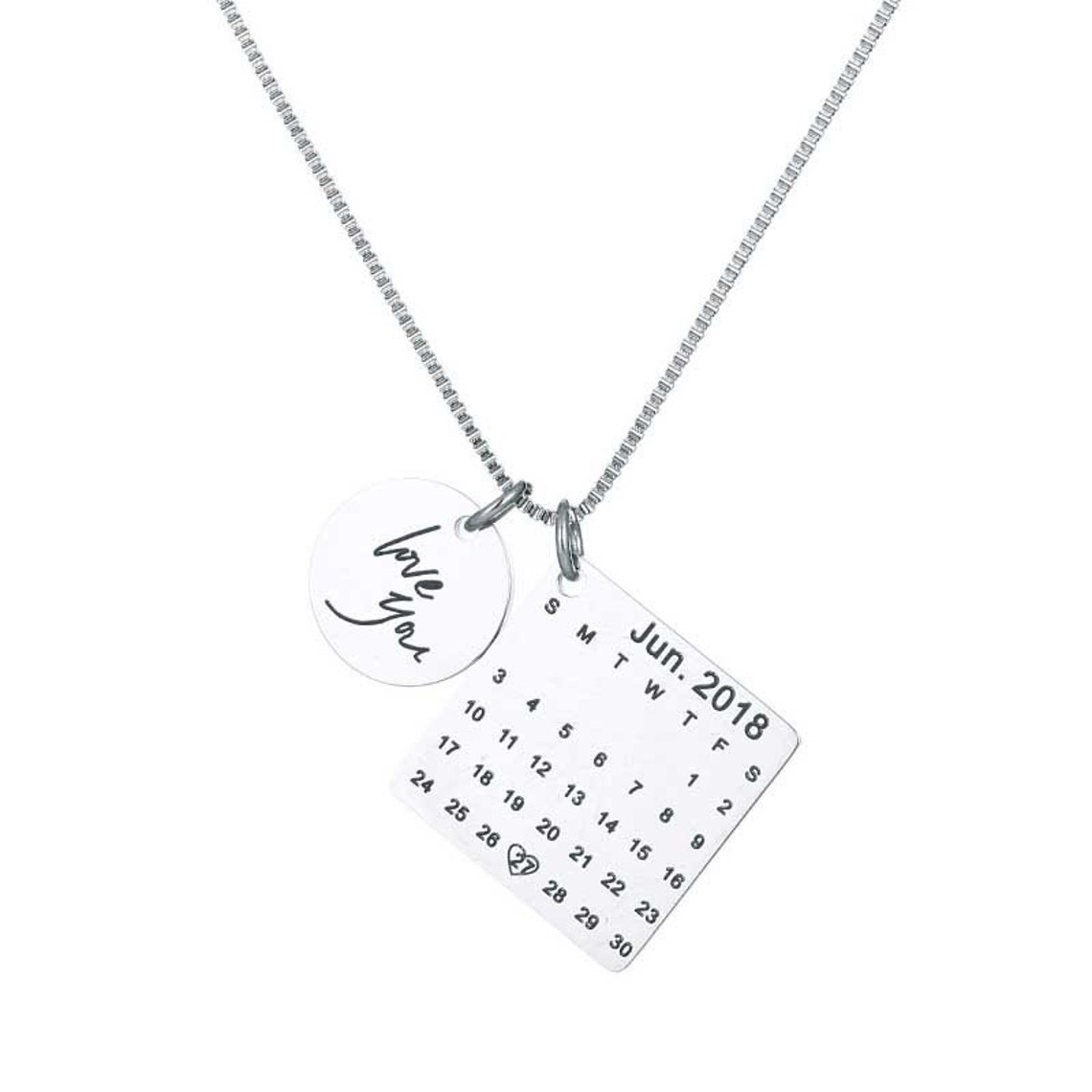 Personalized Calendar Necklace Signature calendar Necklace Etsy