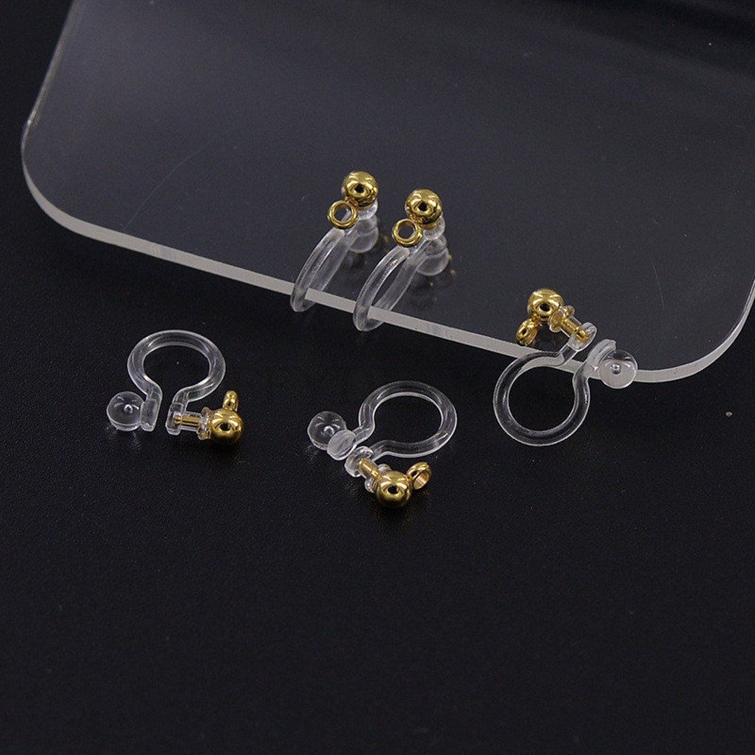 20pcs Invisible Clip on Earring Converter, Resin Earring Clip With Pearl,  Non Pierced Dangle Earrings Clip Findings, Spring Clip Earring -  Israel