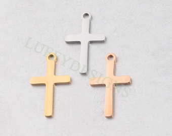 10st kruis charme, gouden kruis hanger, christelijke hanger, communie charme, Jezus charme, christelijke charme, katholieke charme, spiegel gepolijst kruis