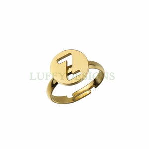 Gold Initial Ring, Custom Initial Ring, Hollow Letter Ring, Personalized Name Jewelry, Dainty Stackable Expandable Ring, Bridesmaid Gift image 5