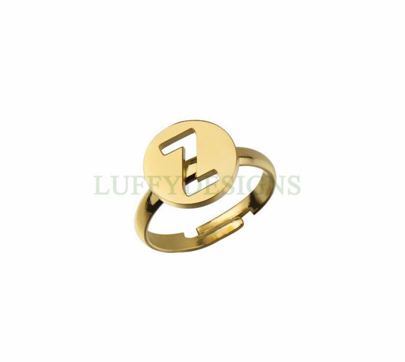 Gold Initial Ring, Custom Initial Ring, Hollow Letter Ring, Personalized Name Jewelry, Dainty Stackable Expandable Ring, Bridesmaid Gift image 5