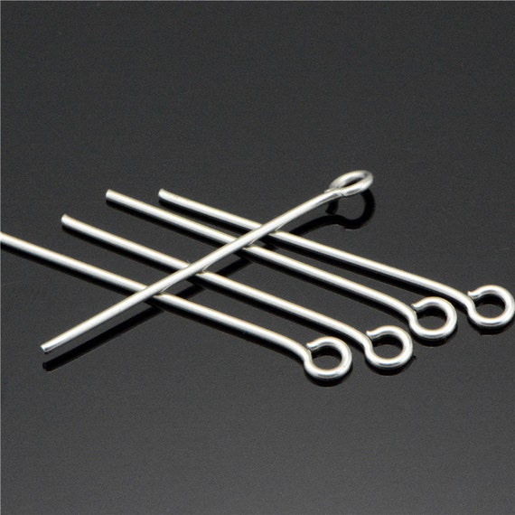100pcs Stainless Steel 9 Eye Pin Gold Silver Tone 0.6mm Thick Loop Eyepin  Findings for