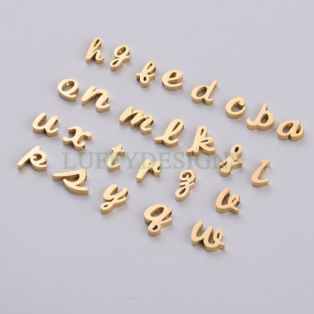 5pcs Stainless Steel Alphabet Letter Charm For Necklace Bracelet Gold Color  Metal Round Letter Charms Mirror Polished Wholesale