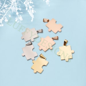 10pcs Autism Awareness Charms, Puzzle Piece Charms, 18K Gold plated Stainless Steel, Autism Research Findings, Autism Puzzle Pendant