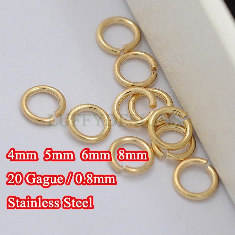 Gold Stainless Jump Rings, 5x0.8mm, 3.4mm Inside Diameter, Closed Unso -  Jewelry Tool Box