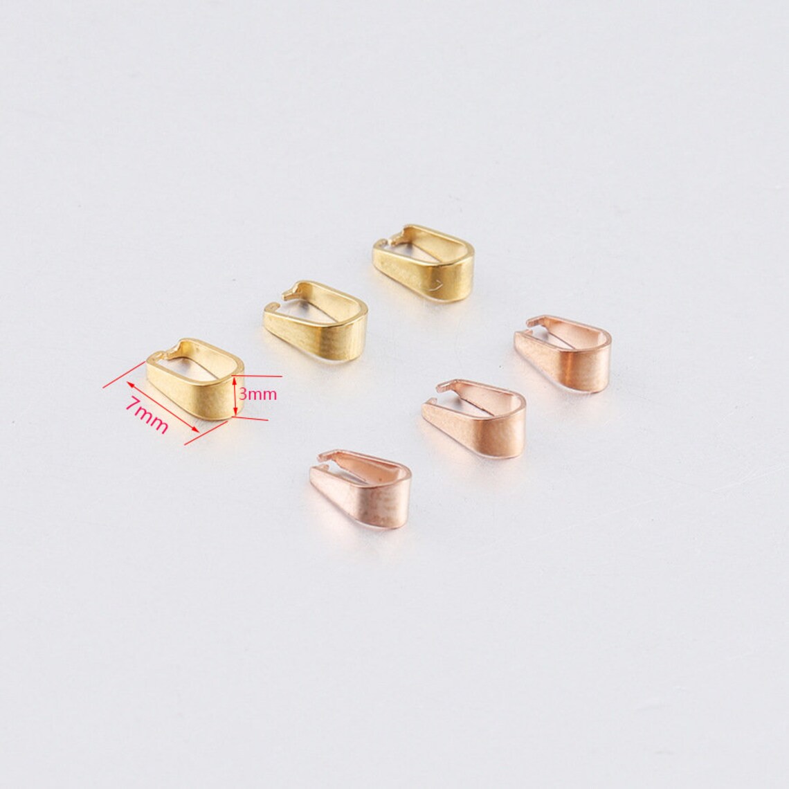 20pcs Pinch Pendant Bail 18k Gold Plated 316 Stainless Steel Etsy