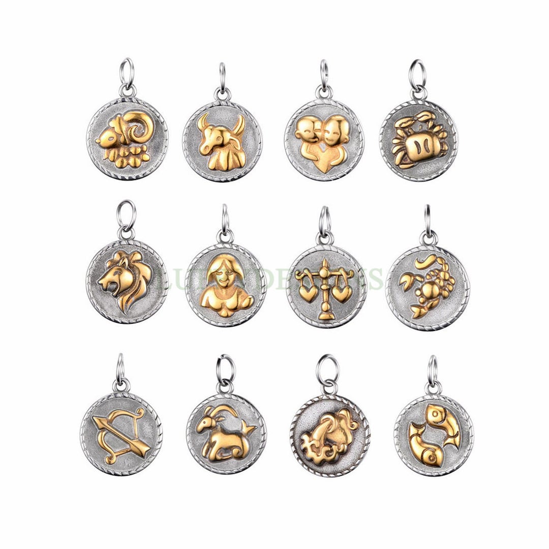 5PC Zodiac Charms Constellation Natural Shell Horoscope for