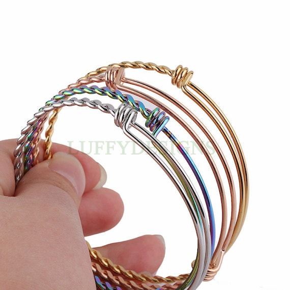 Bracelet Making Kit Gold Plated Expandable Stackable Twisted Cable