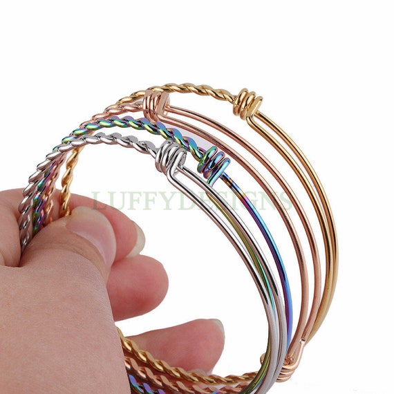 Bracelet Making Kit Gold Plated Expandable Stackable Twisted Cable