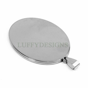 10pcs Oval Bezel Tray Blanks, Cabochon Settings, Blank Bezel Base Settings, 18K Gold plated Stainless steel, Pendant Base Tray 18x25mm image 2