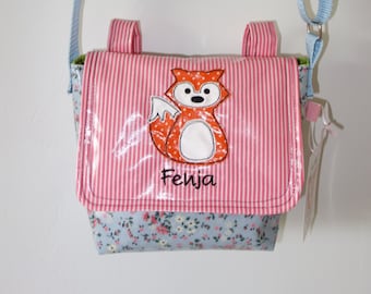 Lenkertasche Fahrradtasche Fuchs mit Wunschname in pink blau