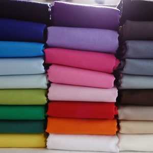 Cotton fabric uni unpatterned, wide range of colours