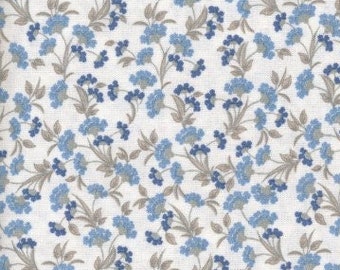 AU MAISON Wachstuch Fiona Blue blaue Blumen, beschichtete Baumwolle