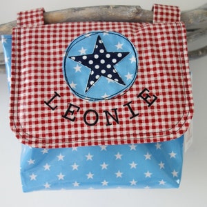 waterproof handlebar bag with flap star with desired name image 1