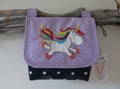 waterproof handlebar bag rainbow unicorn, desired name possible, dark blue purple