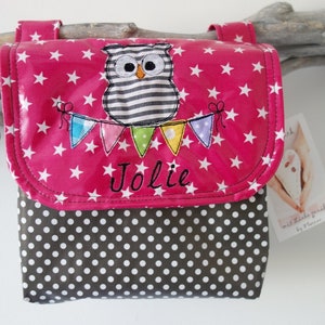 wasserfeste Lenkertasche Fahrradtasche Eule mit Wunschname