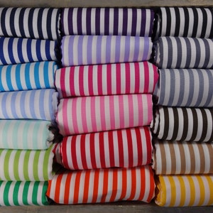 Cotton fabric striped stripes wide range of colors image 1