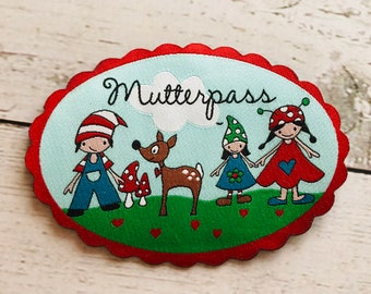 4 x patch woven label mother pass dwarf meadow from Janeas World 7 x 9 cm