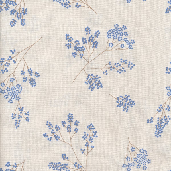 AU MAISON oilcloth flowers Alberte french blue coated cotton