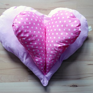 Neck pillow reading pillow reading heart heart pillow pink with name embroidery on request image 1