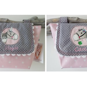 waterproof handlebar bag horse or unicorn with desired name image 1