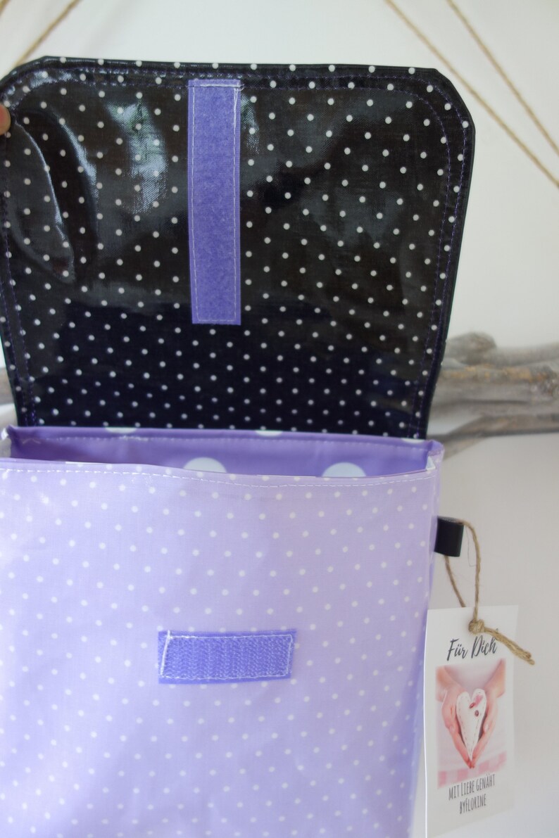 waterproof handlebar bag flap name star purple image 3