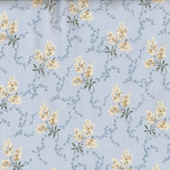 AU MAISON Wachstuch Adele Light Blue Fliederblüten Blümchen beschichtete Baumwolle