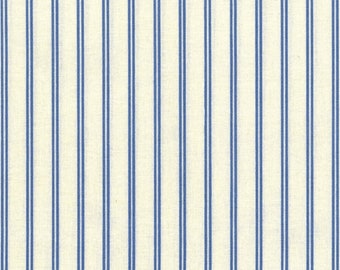 AU MAISON Wachstuch Ribbons Soft Blue, Streifen, creme blau, beschichtete Baumwolle