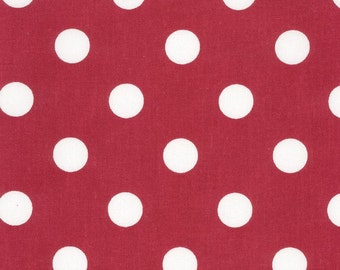 AU MAISON Wachstuch Dots Giant Red Rote Punkte beschichtete Baumwolle