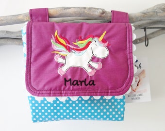 waterproof handlebar bag rainbow unicorn with desired name