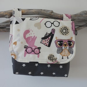 wasserfeste Lenkertasche Hipster rosa grau Fahrradtasche