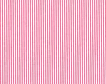 AU MAISON Toile cirée Stripe Rose, fines rayures roses, coton enduit