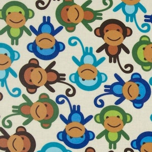 Robert Kaufman Laminated Cotton Monkeys Monkeys