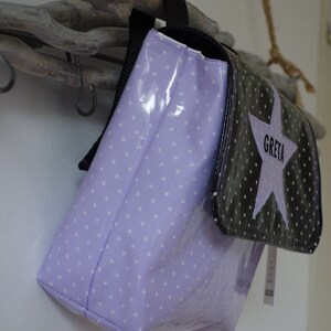 waterproof handlebar bag flap name star purple image 2