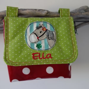 wasserfeste Lenkertasche mit Klappe Pferd mit Wunschname