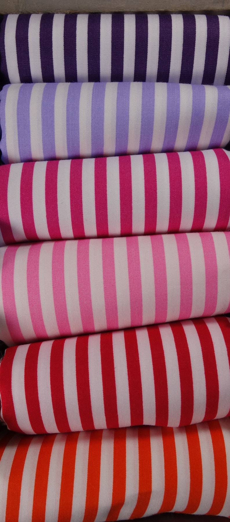 Cotton fabric striped stripes wide range of colors image 3