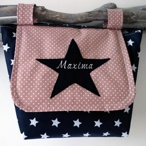 Handlebar bag with flap with desired name in the star image 1