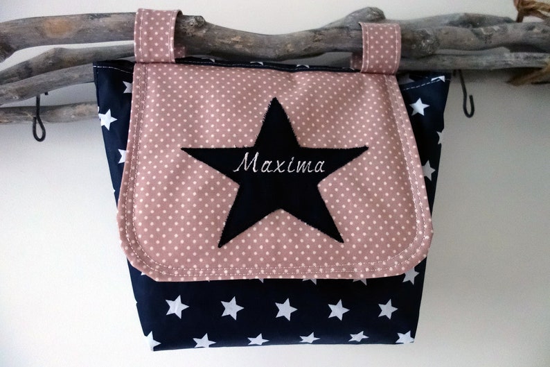 Handlebar bag with flap with desired name in the star image 1