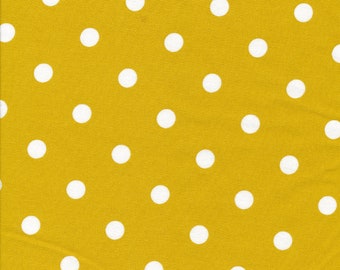 AU Maison Baumwollstoff Dots Big Mustard Fabric senfgelb gelb Tupfen Punkte