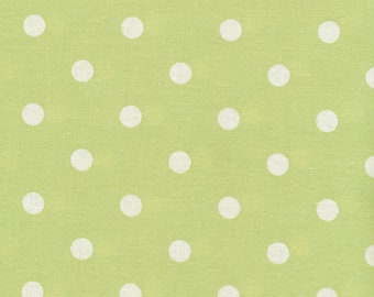 AU MAISON Wachstuch Dots Big Dusty Green Grüne Tupfen, beschichtete Baumwolle