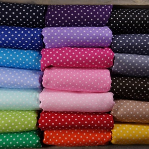 Cotton fabric dotted dots dots, wide range of colors image 1