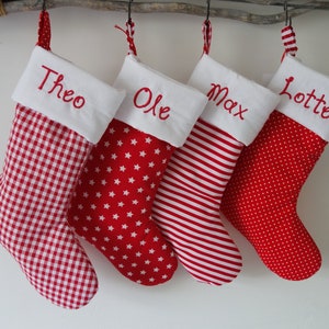 Small Santa Claus Stocking red and white incl. wish name for filling