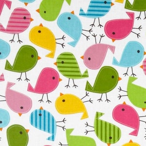 Robert Kaufman laminated cotton with birds