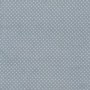 May include: A light blue fabric with a white polka dot pattern.
