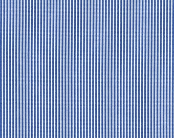 AU MAISON Wachstuch Stripe Cobalt Blue, blaue schmale Streifen, beschichtete Baumwolle