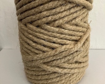 Hemp Rope | 6mm diameter | 3 strand | Natural | I kg roll approx. 47m | Made in Europe