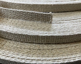 Hemp Webbing | 12mm width | 100% Hemp |  natural | Sustainable | animal collars and belts |